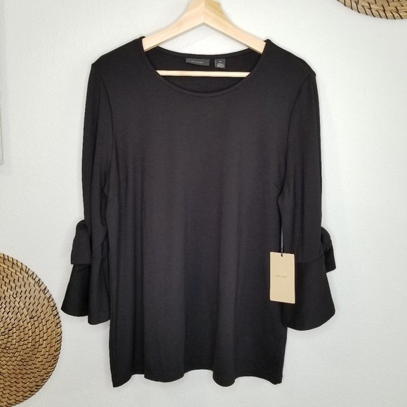 Halogen Tshirt Blouse w/ 3/4 Ruffle Sleeves & Ties - Picture 1 of 10